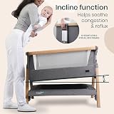 Tutti Bambini CoZee Air Crib & Cot - Breathable Baby Rocker - Oak/Charcoal view 7