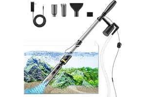 MILDHUG Fish Tank Cleaner - Electric Aquarium Vacuum Gravel Cleaner, 530GPH/32W Electric Fish Tank Cleaning Tools, Adjustable Water Flow Aquarium Cleaner Kit, Turtle Tank Vacuum for Wash Sand, Water Changing