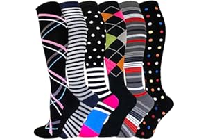 HI CLASMIX 30-40mmHg Medical Graduated Compression Socks for Women&Men Circulation-Knee High Socks for Support,Hiking,Running