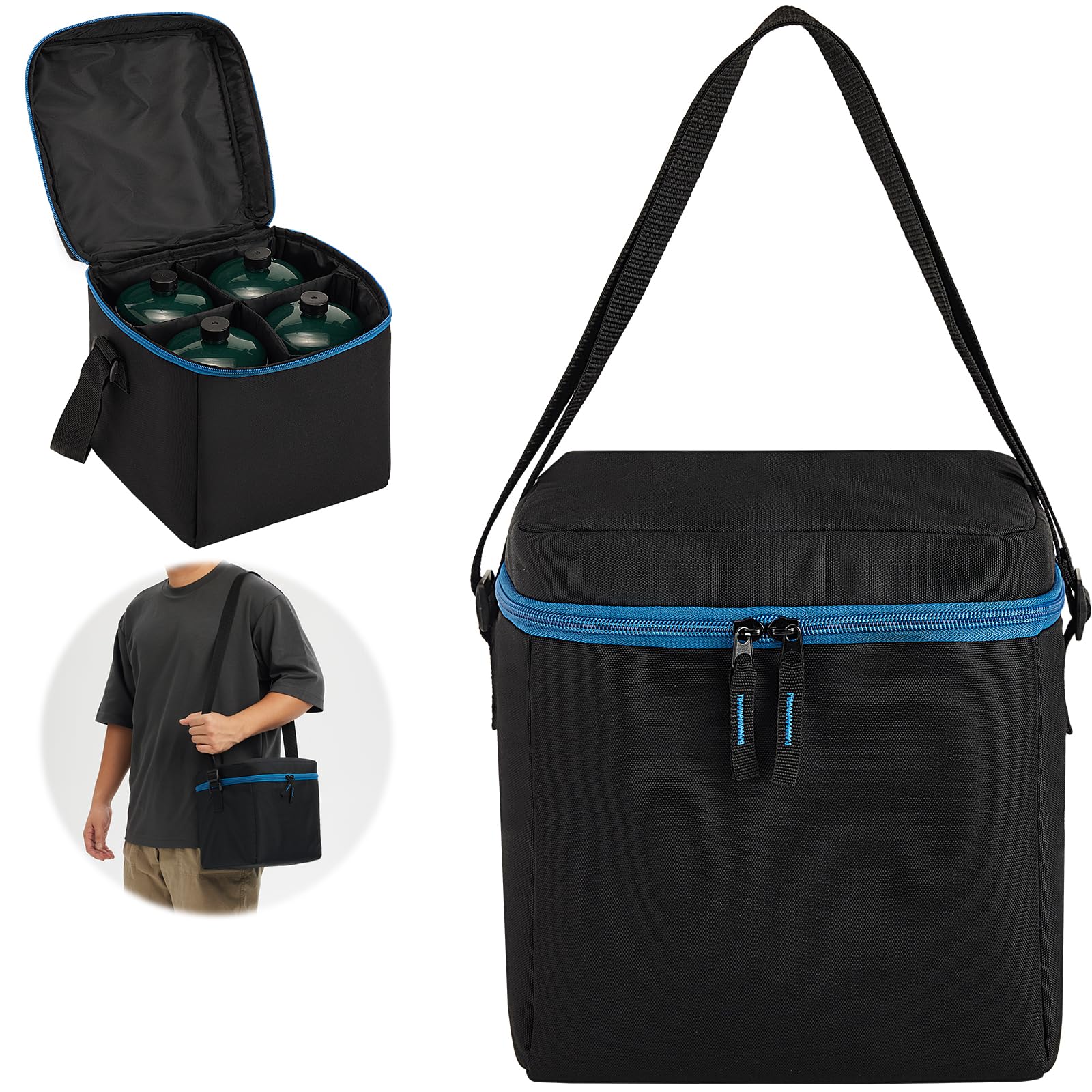 Photo 1 of 1 LB Propane Tank Storage Bag with Padding, Mini Propane Cylinder Carry Case to Hold 4 Pcs Small Gas Tank, Portable 16 OZ Gas Cylinder Holder with Strap, Bag Only
