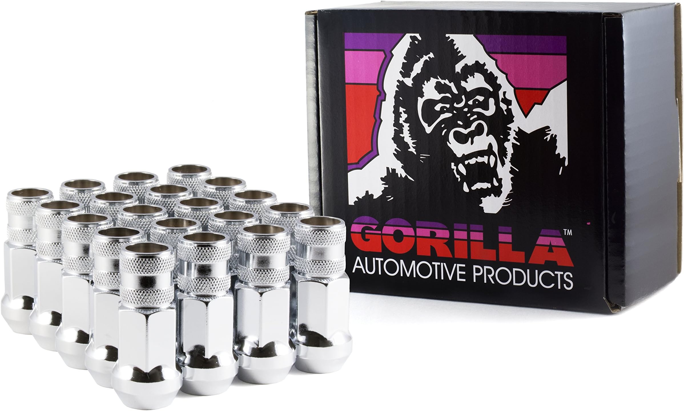 Gorilla Automotive 45038-20 12mm x 1.50 Thread Size Forged Steel Chrome Finish Open End Lug Nut, (Pack of 20)