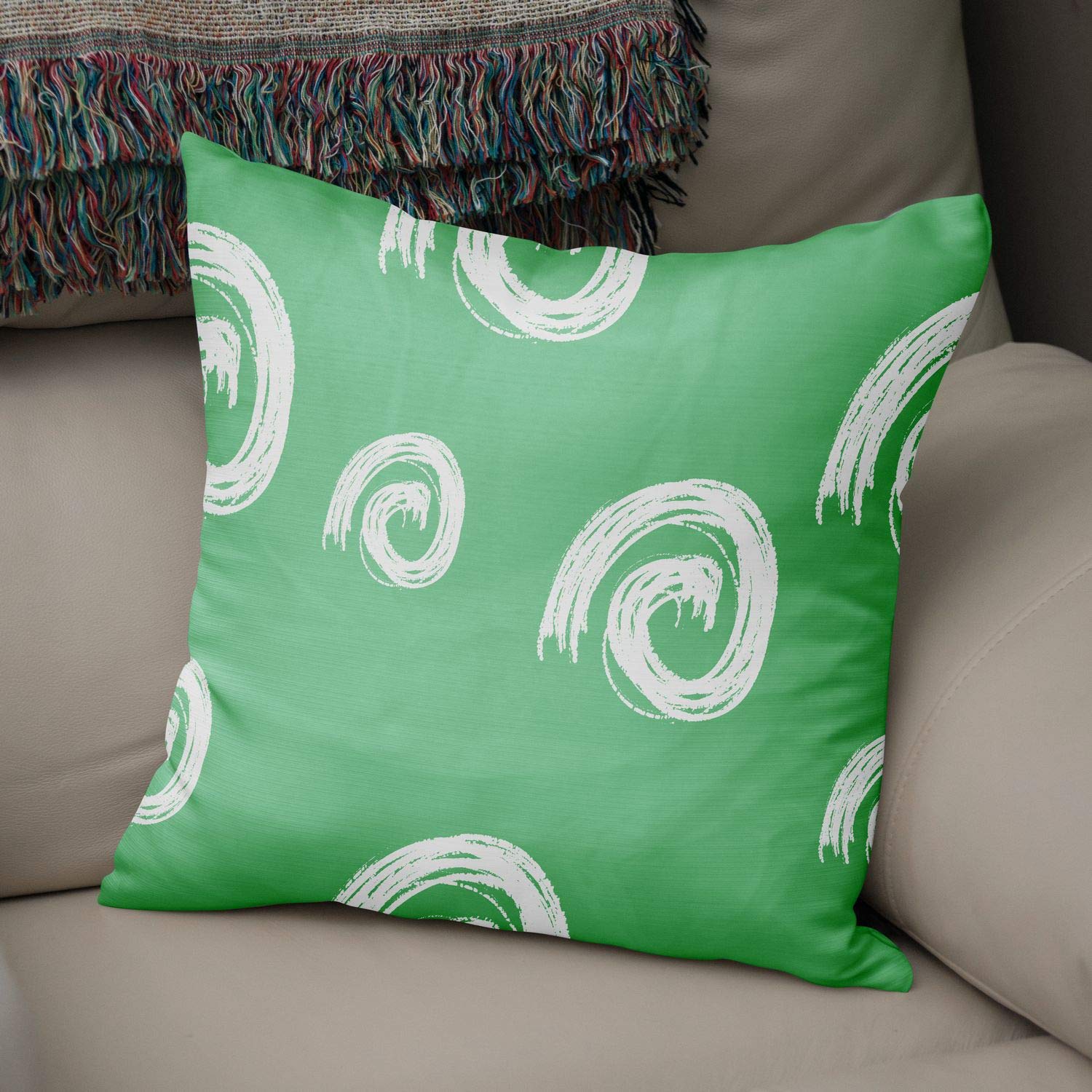 Bonamaison Decorative Cushion Cover Petrol Green & White, Throw Pillow Covers, Home Decorative Pillowcases for Livingroom, Sofa, Bedroom, Size: 50x50 Cm - Designed and Manufactured in Turkey
