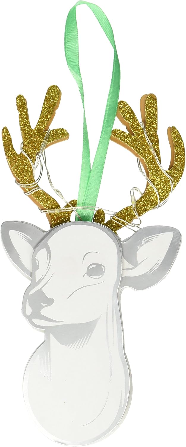 Paper House Productions Deer head LED 3D Shimmers, Multicoloured, Multicolor, 16.5 x 8.6 x 0.8 cm