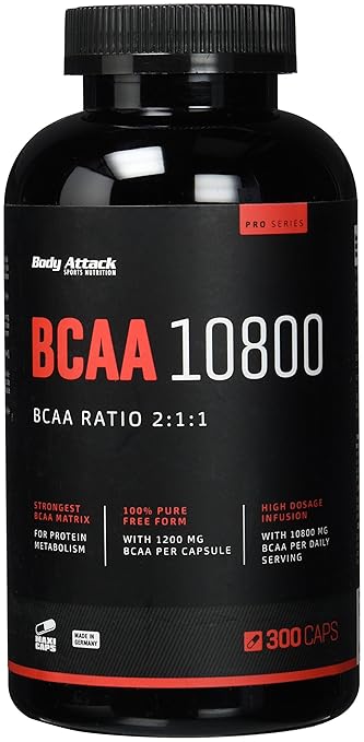 Body Attack BCAA 10.800, 300 Kapseln, 1er Pack (1 x 300 Kapseln)