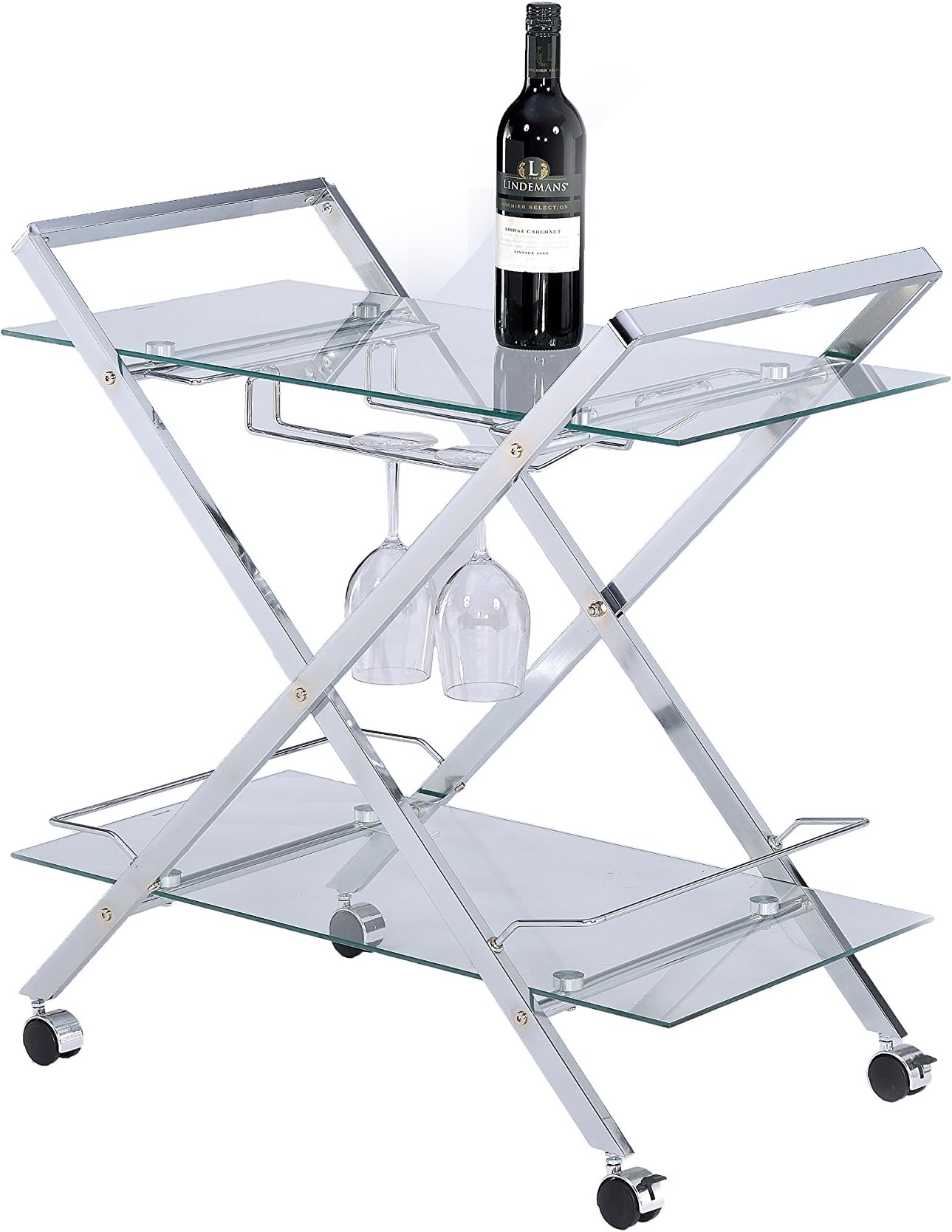 MYCO Furniture Glass Modern Style Wine/Serving Cart
