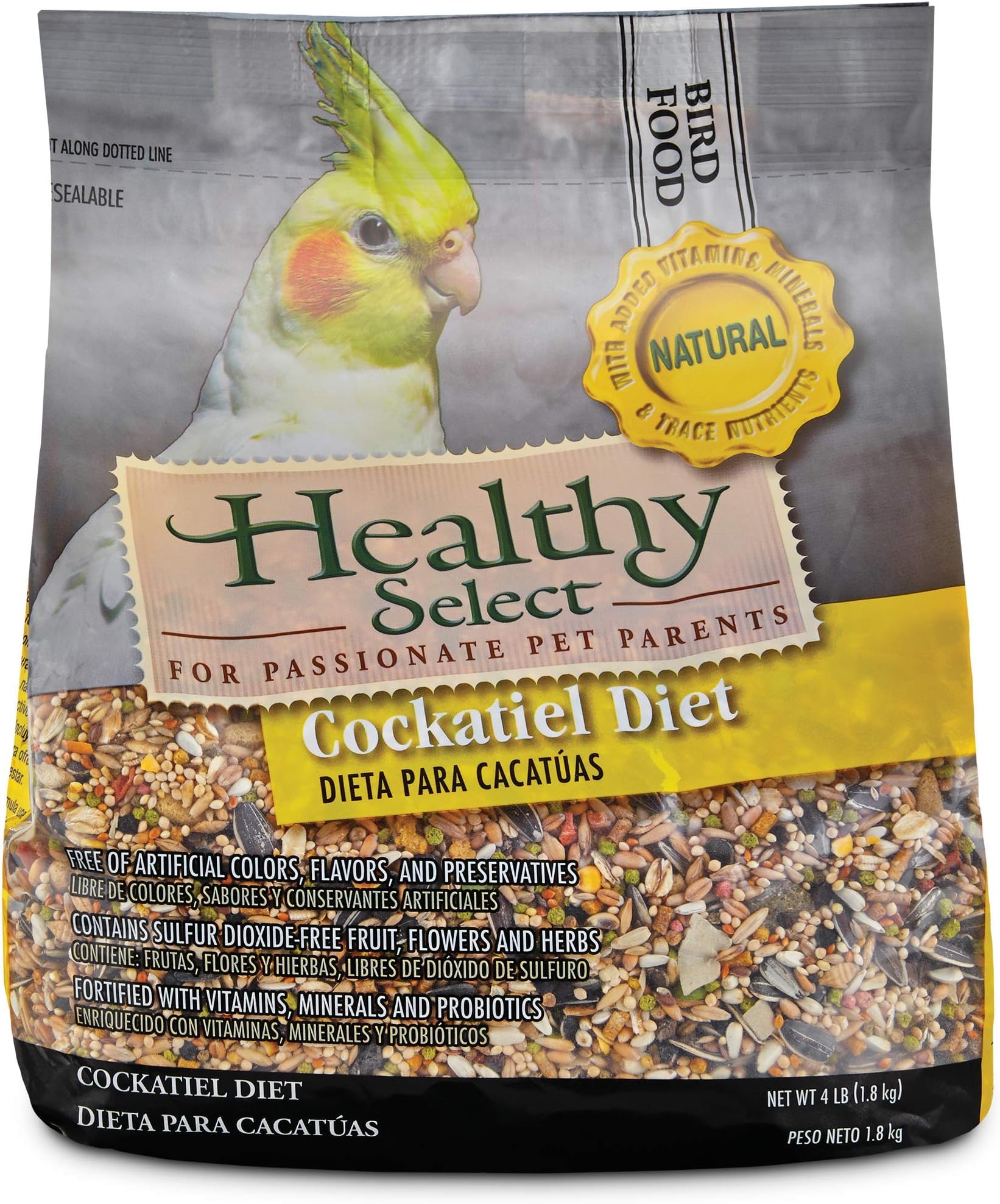Healthy Select Natural Cockatiel Diet, 4 LB