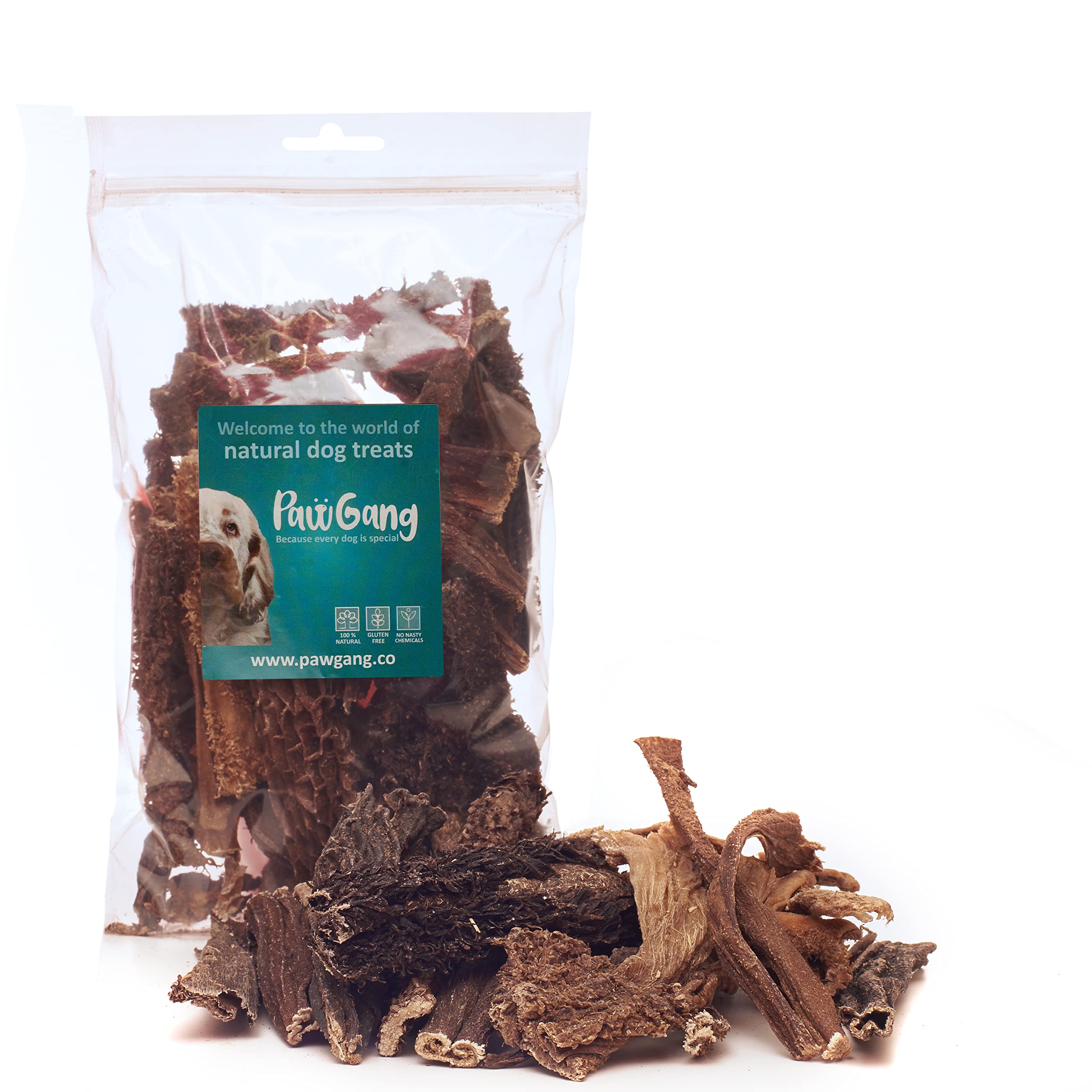 PawGang - Beef Tripe Rumen Gullet 200g - 100% Natural Treats for Dogs Puppies Young Adult Old Small Large Dog - Air Dried Chews Snacks - Healthy Hypoallergenic - Low Fat Grain Free BARF Raw — image 1