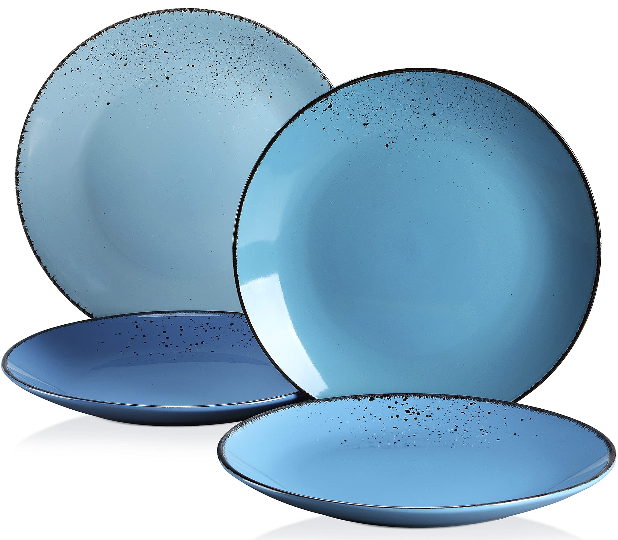 vancasso Navia Oceano Dinner Plate Set of 4, Stoneware Vintage Look Multicolour Dinnerware Tableware, 10.5 inch Snack/Salad/Fruit/Side Plate. (27 * 27 * 2.5cm)