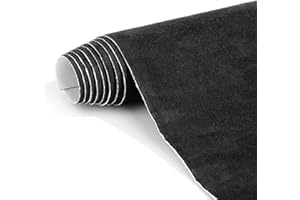 BUTARFE Suede Wrap Self-Adhesive Black Suede Car Interior Wrap 17in x 70in Microfiber Felt Fabric for Dash Headliner Console – Stretchable, Heat-Resistant Car Console Fabric for Auto Interior Makeover