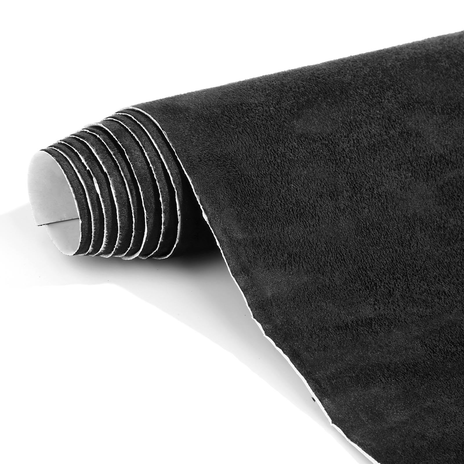 Photo 1 of Suede Wrap Self-Adhesive Black Suede Car Interior Wrap 15.7in x 55.1in Microfiber Felt Fabric for Dash Headliner Console – Stretchable, Heat-Resistant Car Console Fabric for Auto Interior Makeover
