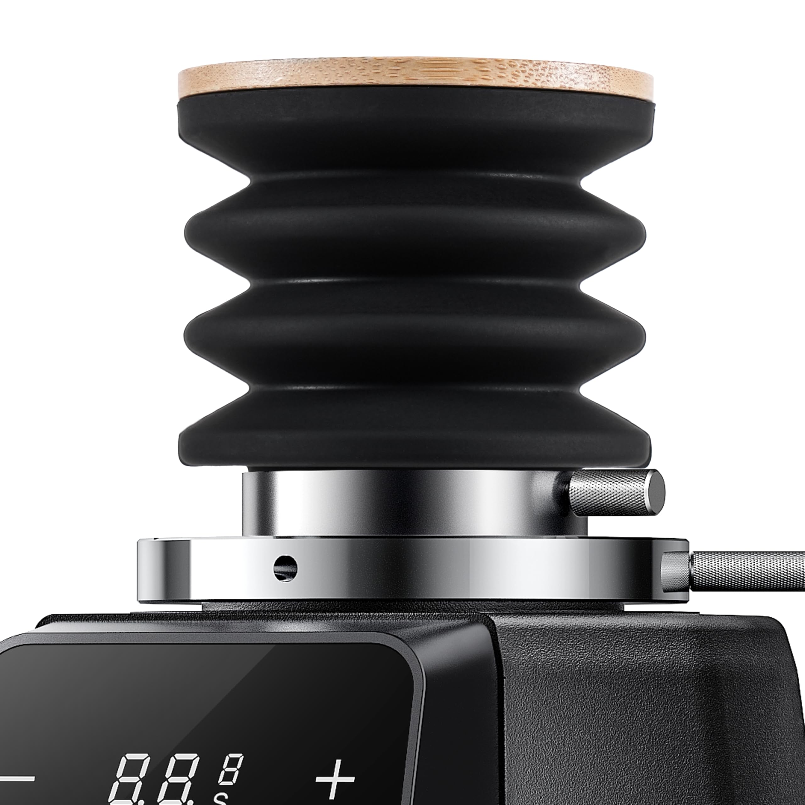 Photo 1 of *MINOR DAMAGE - USED*
SHARDOR 64mm Coffee Grinder Single Dose Hopper, Silicone Bellow with Wooden Lid for Easy Cleaning and Single Dosing