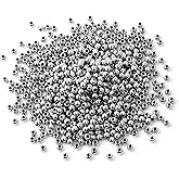 [2MM/600PCS] Stainless Steel Beads Bulk Round Metal Spacer Beads Bulk for DIY Jewelry Making Necklace Bracelet