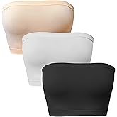 Qianuer Women's Strapless Bandeau Bra Tube Top Seamless Stretchy Non Padded Bralette