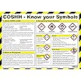 Safety First Aid COSHH Know Your Symbols Poster A3 Poster, Laminated