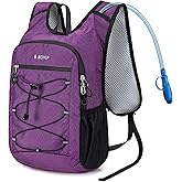 BOVIP Lightweight Hydration Back,15L Multipurpose Hiking Backpack with 1.5L Water Bladder ,Hydro Water Daypack for Cycling Hiking Rave for Men Women