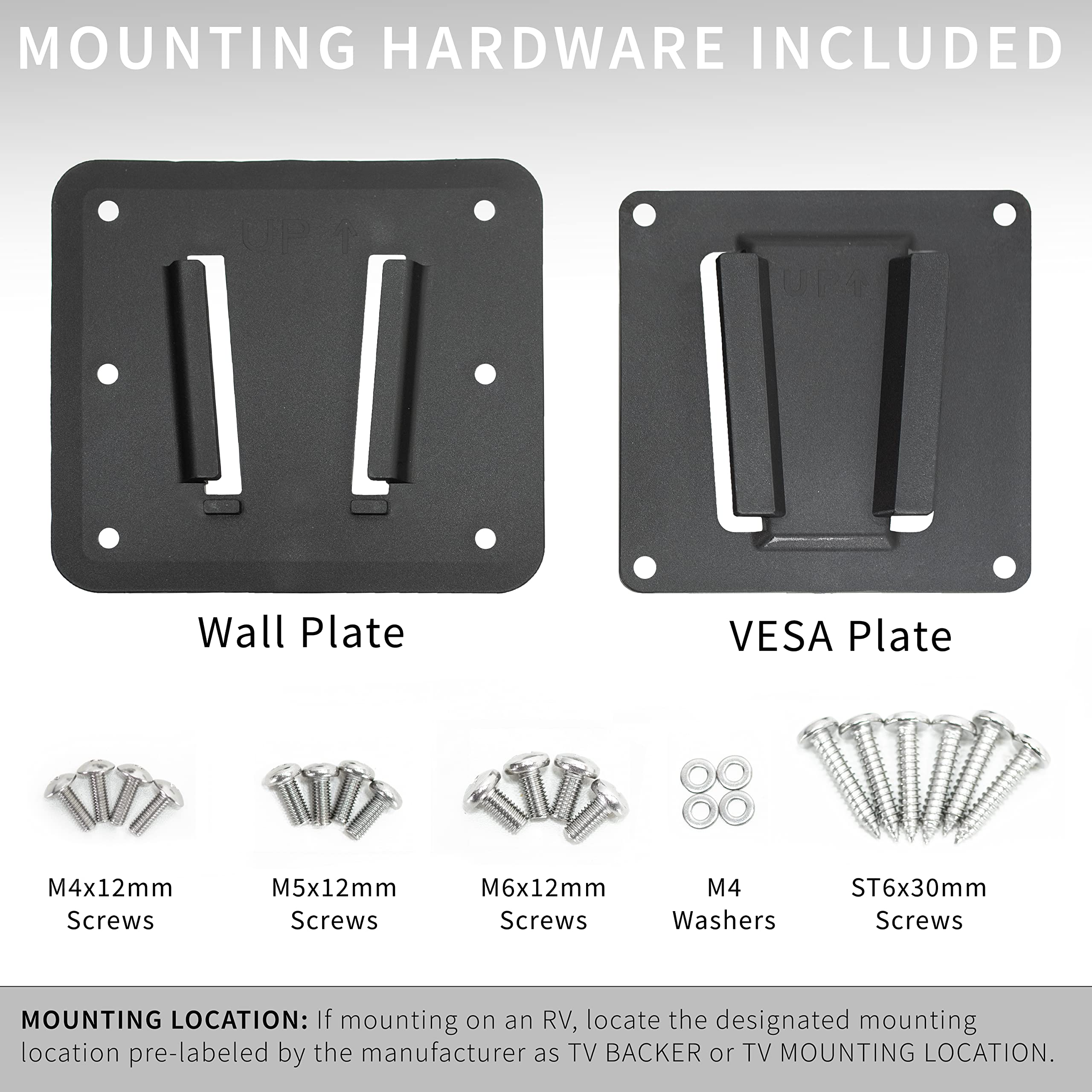 VIVO Sturdy Plastic Polymer and Steel RV TV Mount with Articulating Arm, VESA 100x100mm Mounting Pattern, Holds up to 22 lbs, Wall Bracket for Indoor Use, Black, Mount-VWRV3