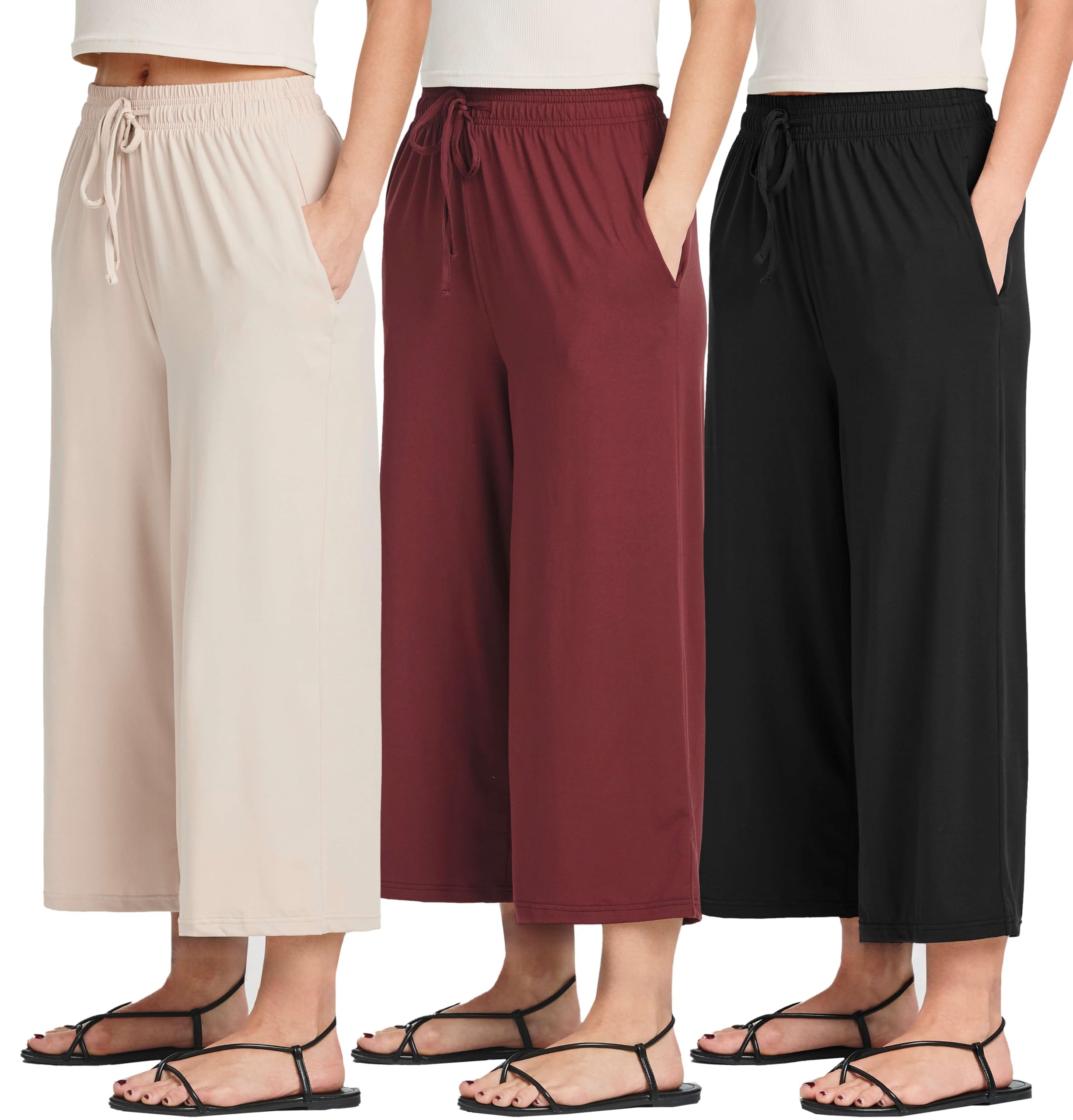 Real Essentials Women's 3-Pack Sweat Shorts – Ultra Soft Lounge Shorts With Pockets (Plus Size Available)