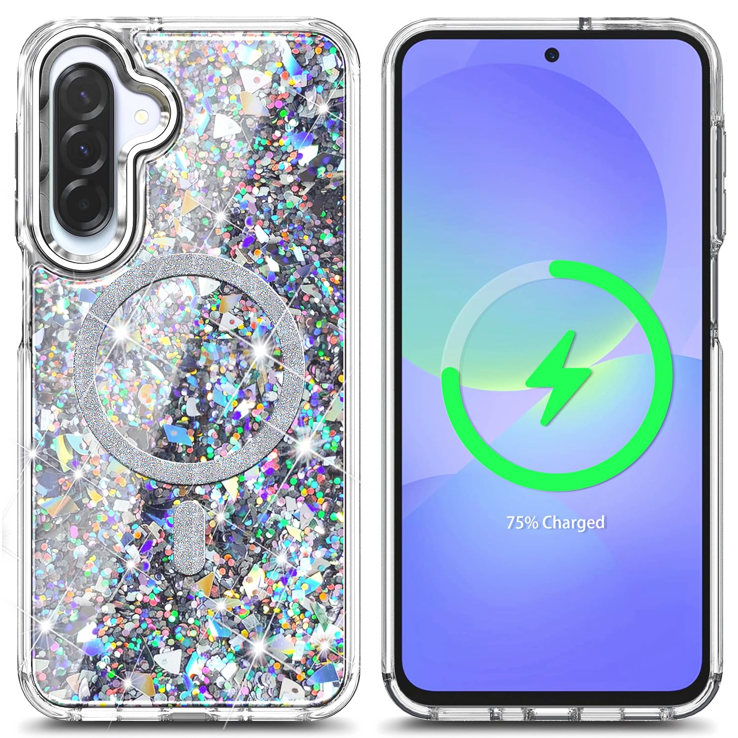 YZB Magnetic for Samsung Galaxy A36-5G Phone Case, Crystal Gem | Compatible with MagSafe | Glitter Sparkly Bling | Military-Grade Protection & Scratch-Resistant Back Cute Cover for Women Girls Kids