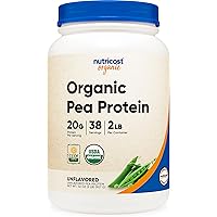 Nutricost Organic Pea Protein Isolate Powder (2LBS) - Unflavored, Certified USDA Organic, Protein from Plants, Vegetarian Fri