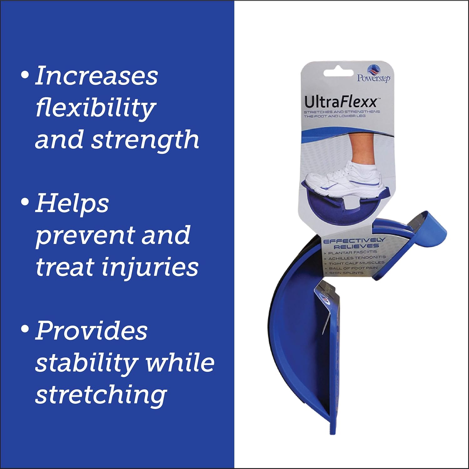 Powerstep UltraFlexx Foot Rocker- Calf Stretcher for Plantar Fasciitis, Achillis Tendonitis, Calf and Foot Pain, Shin Splints- Increases Flexibility and Strength in Foot and Lower Leg- Non-Skid Bottom: Shoes