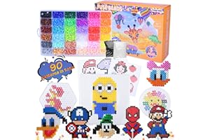 Longruner 10000, 36 Colors Fuse Beads Kit 5mm DIY Art Craft Toys for Kids with 4 Pegboards, 60 30 Pattern Paper| B, 10000pcs