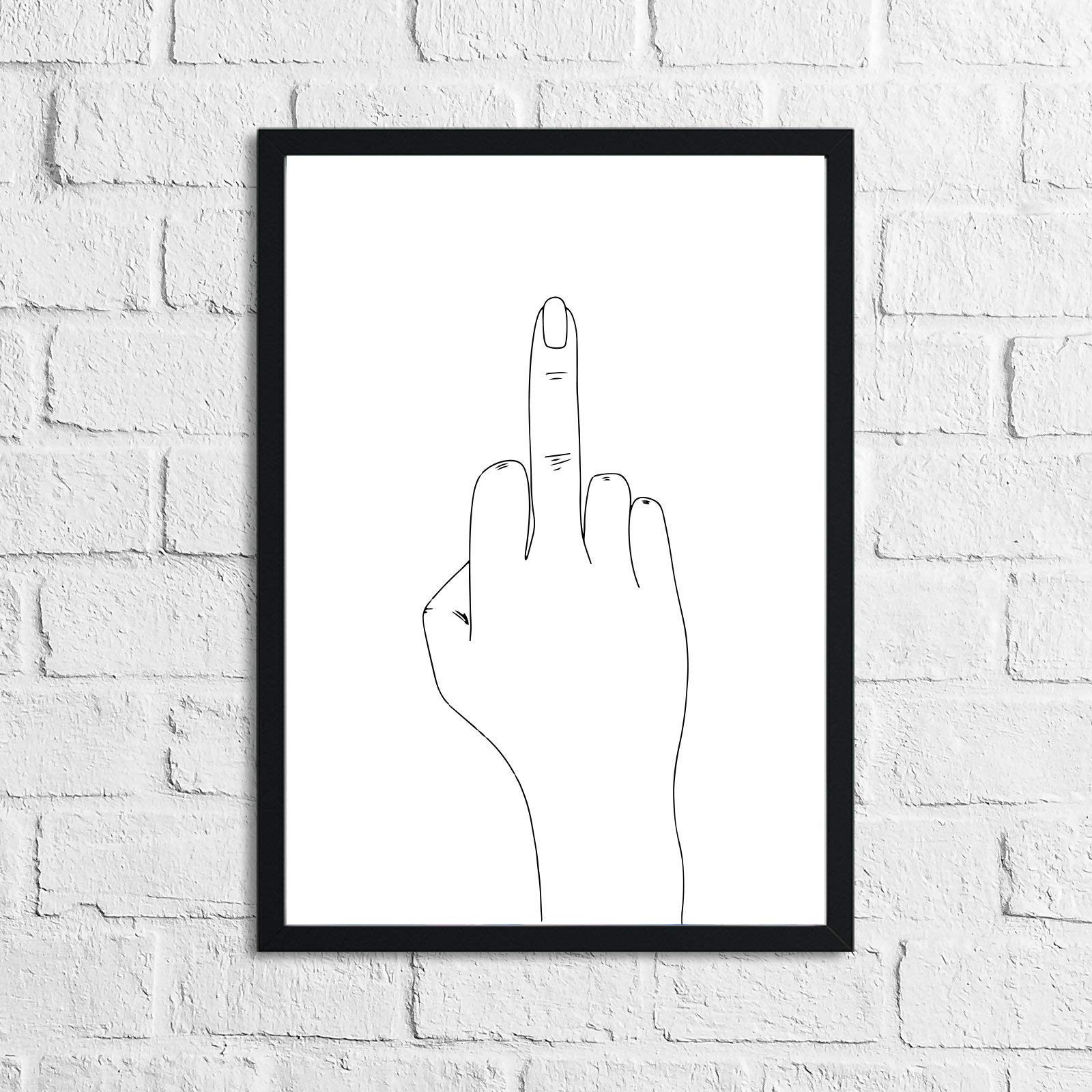 JasonCarlMorgan WinsterCreations Middle Finger Hand Humorous Funny Bathroom Wall Decor Print A5 Normal