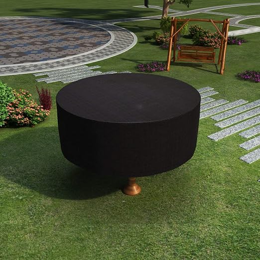 Amazon Com Wiskeo Outdoor Furniture Cover Waterproof Table Patio Furniture Covers Waterproof Round Table And Chairs Waterproof Uv Resistant Polyester Fabric Sectional Sofa Round 320x120cm Kitchen Dining