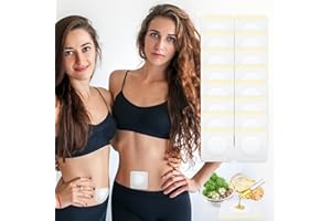 LANGSPRIT 16 Pcs Disposable Castor Oil Patches for Belly Button,White Castor Oil Pack Belly Wrap Cover