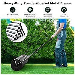 Goplus Lawn Roller, Push/Tow-Behind Lawn Roller, 17