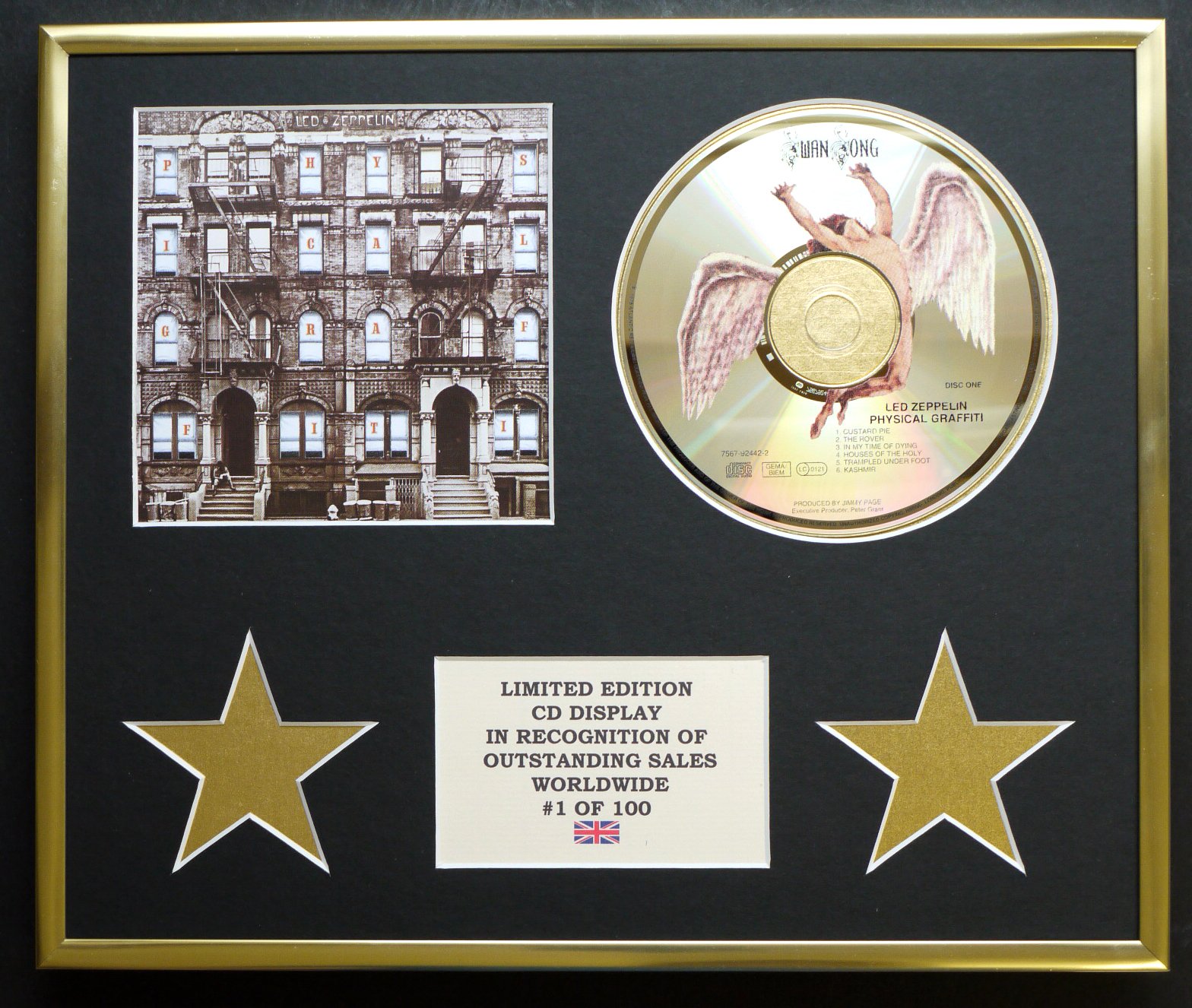LED ZEPPELIN/CD DISPLAY/LIMITED EDITION/COA/PHYSICAL GRAFFITI