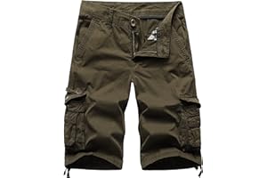 DGWZ Mens Cargo Shorts Multi Pockets Twill Cotton Relaxed Fit Outdoor Camo Cargo Short for Men