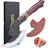 KITNATS Viking Knife Cutting Boning Knife Butcher Meat Cleaver Chinese Kitchen Axe with Sheath for Home & Outdoor BBQ Camping Knives Gift for Men Chirstmas Birthday