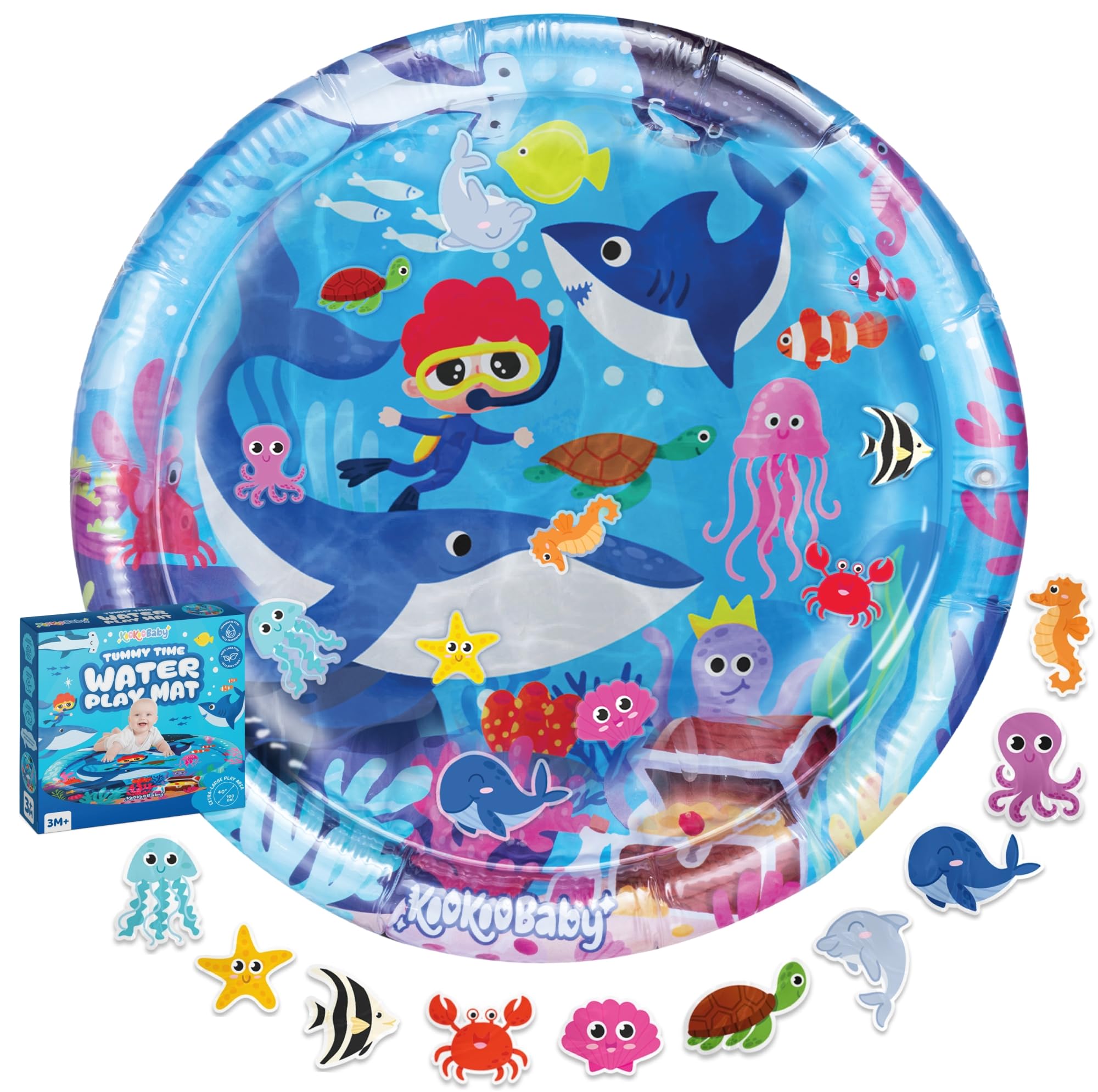 Tummy Time Water Mat for Babies - Xtra Large Sensory Baby Water Mat for Tummy Time & Motor Development - Leak-Proof Water Pad, Durable Infant Water Play Mats for Baby Boys & Girls 3 Months+