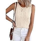 BTFBM Crochet Tops for Women Sleeveless Knit Sweater Vest Tank Top Summer Spring 2026 Cover Ups Beach Vacation Clothes