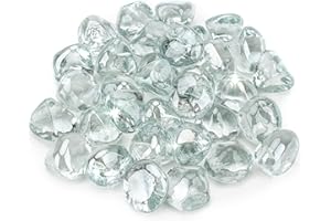 Stanbroil 10-Pound Fire Glass Diamonds - 1/2 inch Luster Fire Glass for Fireplace Fire Pit and Landscaping, Crystal Ice Luster