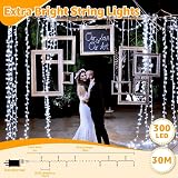 Ollny Christmas Tree Lights 30m 300 LED Mains Powered Remote Modes Timer view 2