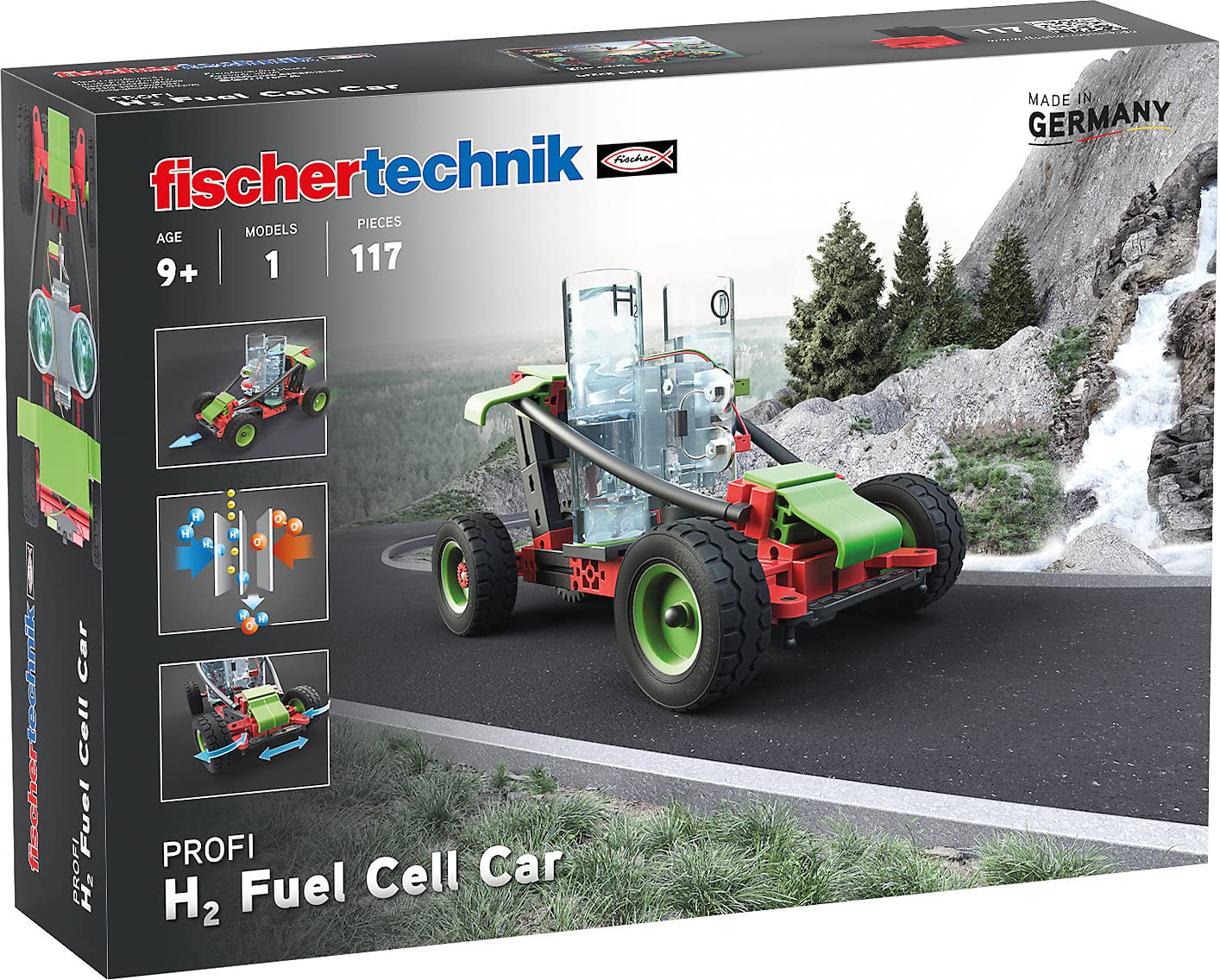 fischertechnik 559880 Profi H2 Fuel Cell Car - Kit for Children from 9 Years, Hydrogen Powered Vehicle for Assembly, Includes Motor & Fuel Cell, Black