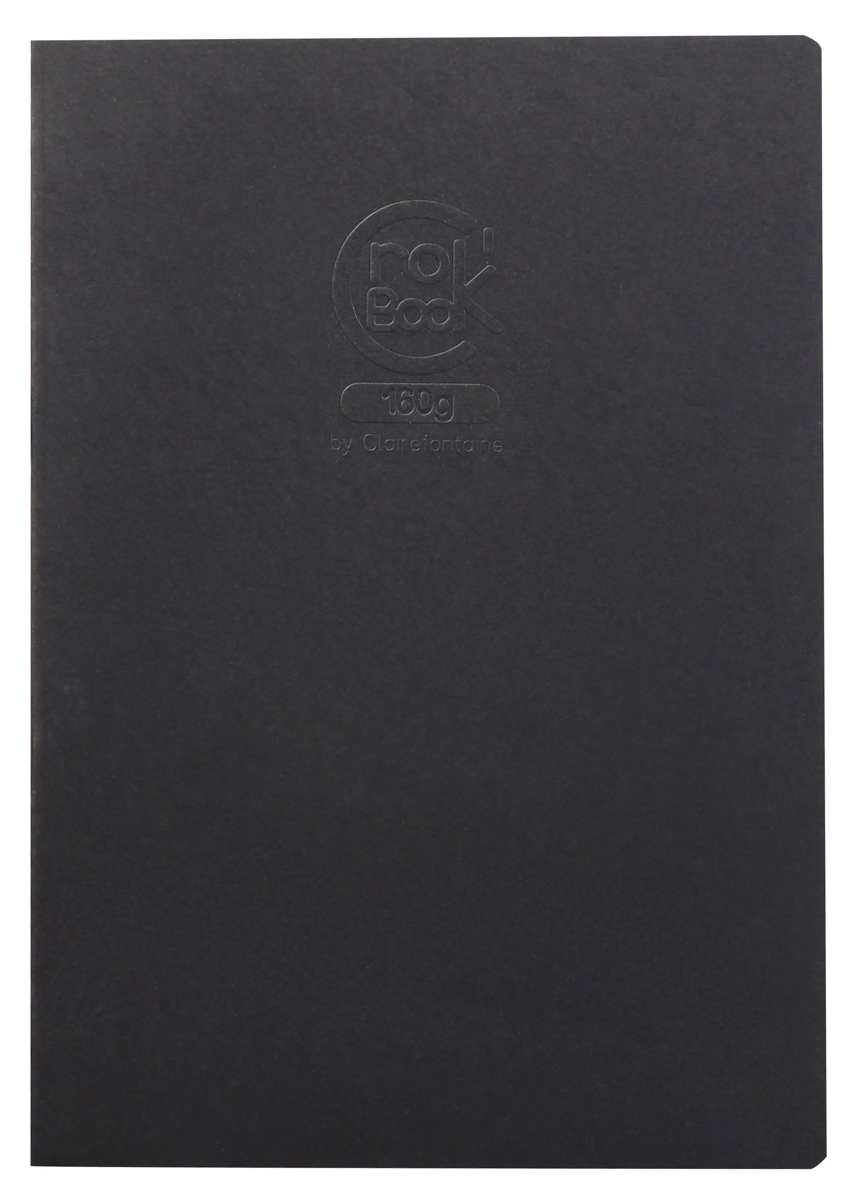 Clairefontaine - Ref 60352C - Crok'Book Portrait Staplebound Sketchbook - A3 (42 x 29.7cm), 160gsm Paper, Acid Free, pH Neutral, 20 White Sheets - Black Cover