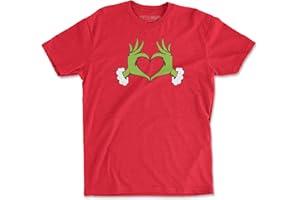 United BLVD Grumpy Hands T-Shirt for Adults | Holiday Crewneck Short Sleeve Funny Graphic Cute Tee (Solid Red)