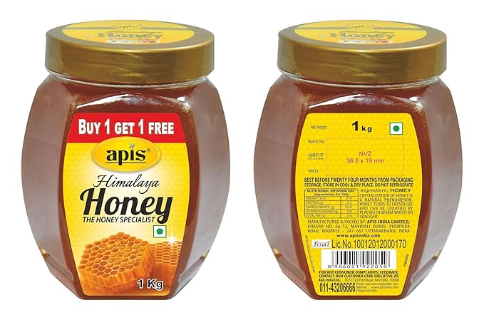 Apis Himalaya Honey, 1kg Each (Buy 1 Get 1 Free)