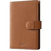 VULKIT Leather Passport Travel Wallet for 2 Passports Pocket Slim Double Passport Holder RFID Blocking with ID Window for Women or Men