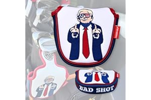 Funny Golf Head Covers Trump Bad Shot Driver Fairway Wood Putter Headcover with Madson Golf Cart Magnet for securing Golf Head Cover, Donald Trump Merchandise, Dad Gifts for Birthday