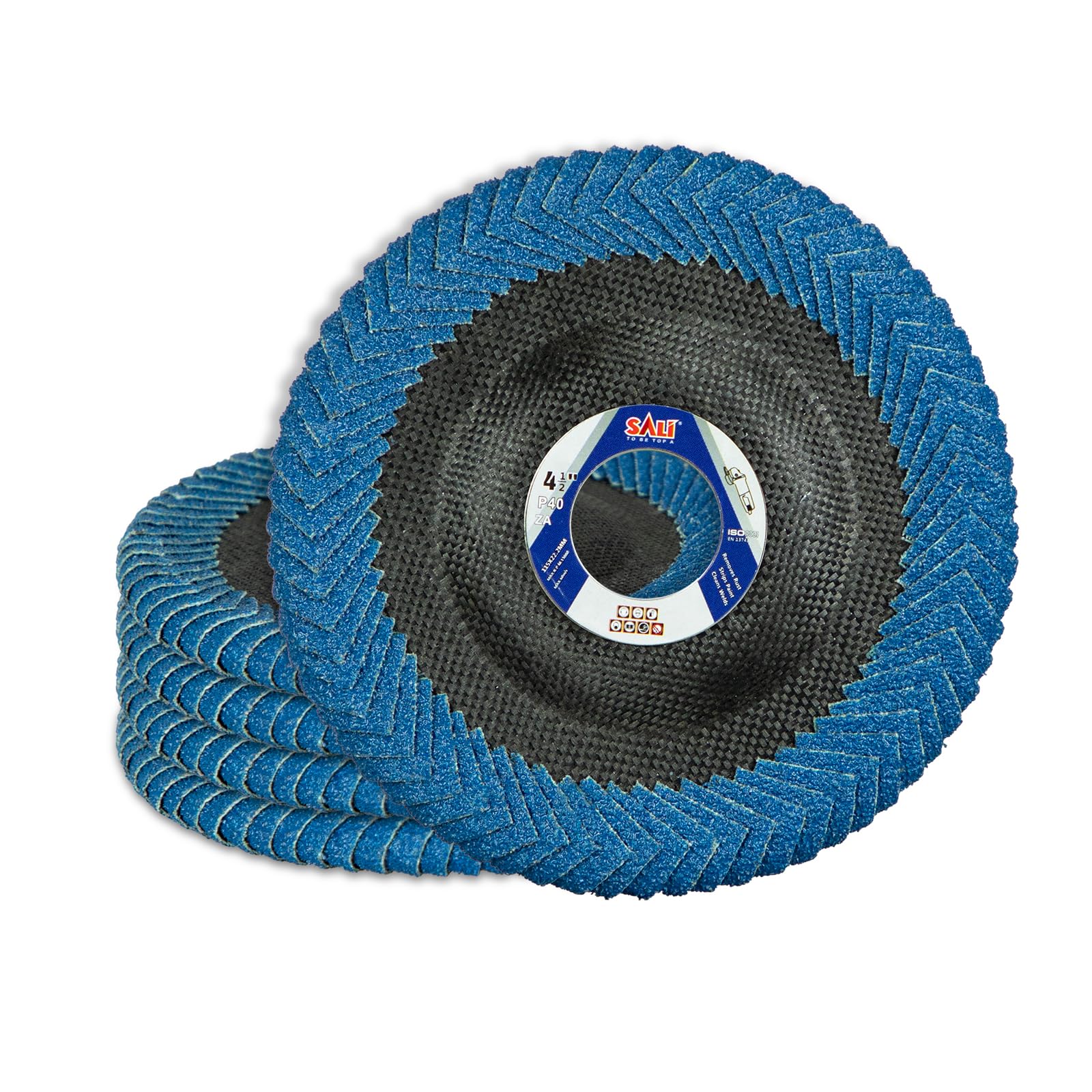 SATC 10x Zirconia Alumina Flap Discs – 3” Roll Lock, 40 Grit, For Grinding & Sanding