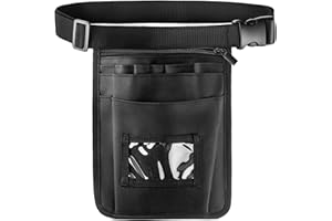 PTAHON Small Server Apron – Waitress Apron with Pockets, Adjustable Belt Utility Waist Bag for Restaurant, Café, Catering