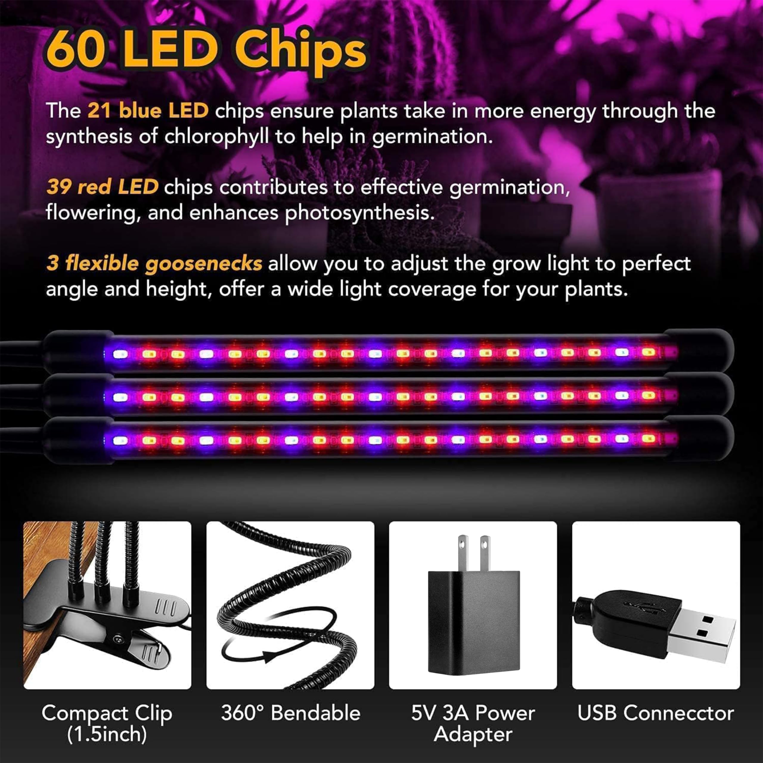 Mua iPower 60 LED Grow Light with Full Spectrum for Indoor Plants ...