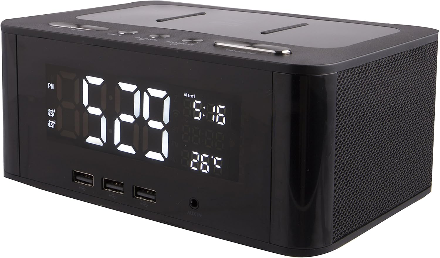 altec lansing wireless charging bluetooth dual alarm clock