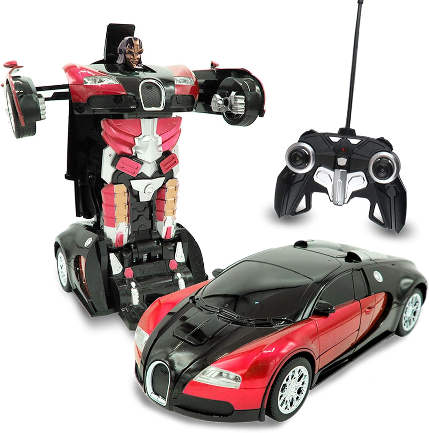 Family Smiles Kids RC Toy Car Transforming Robot 2.4 GHz Remote Control One Button