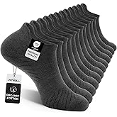 FITRELL 6 Pack Men's Athletic Running Ankle Socks Low Cut Cushioned Wicking Anti-Blister Breathable Sport Socks