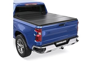 KUIPERAUTO Fiberglass Tri Hard Truck Bed Tonneau Cover Fleetside Compatible for 2014-2025 Chevy Silverado GMC Sierra 1500/2015-2018 Chevy Silverado 1500 2500HD 3500HD- 6.5 FT(78.8-79.9 inch)