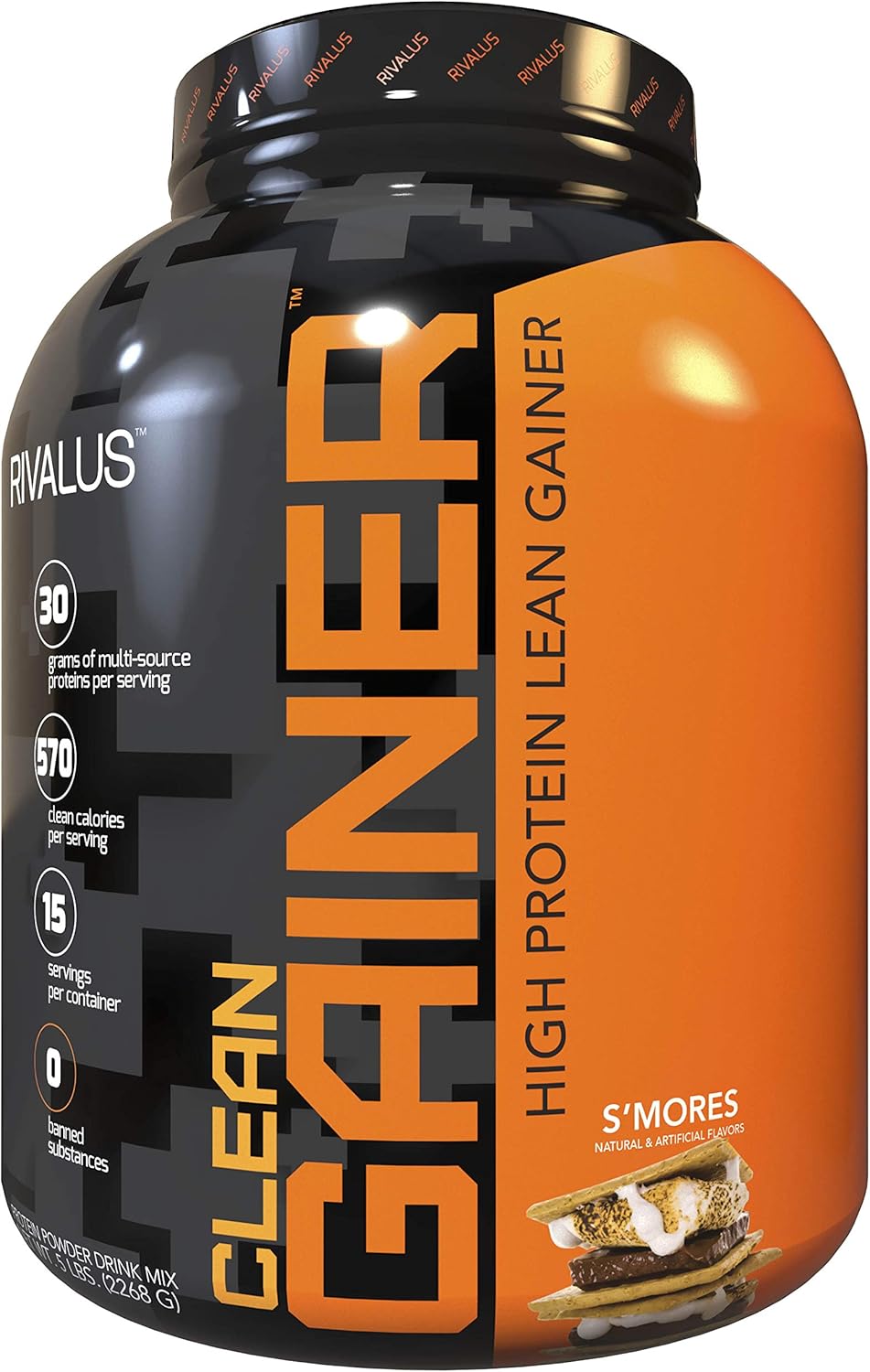 Rivalus Clean Gainer - Smooth Vanilla 5 Pound - Delicious Lean Mass Gainer with Premium Dairy Proteins, Complex Carbohydrates, and Quality Lipids, No Banned Substances, Made in USA: Health & Personal Care